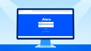 Atera login page displayed on a computer screen showcasing secure user access.