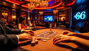 Experience thrilling gameplay at new 66 with vibrant casino scenes and high-stakes poker action.