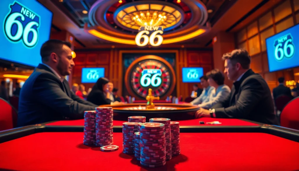 Experience the excitement of "new 66" at a luxury casino table with thrilling gameplay.