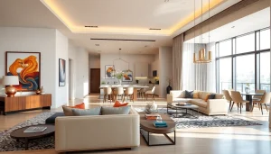 Showcasing stunning interior design dubai with modern luxury furnishings in bright, inviting space.