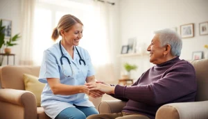 Providing austin senior home care in a warm living room setting.