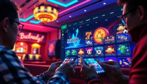 Engaging online gambling interface at https://mm88.agency/ with vibrant visuals showing players enjoying various games.