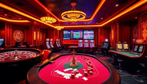 Experience the thrill of winning at Babu88 with luxurious casino visuals, featuring roulette wheels and poker tables.