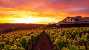 Discover wineries in Clarksburg with picturesque vineyards and stunning sunset views.