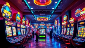 Exciting gaming scene featuring Kode4d slot machines and players enjoying the vibrant atmosphere.