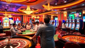 Engaging in exciting games at the Top 10 Nhà Cái Uy Tín casino, vibrant tables create a welcoming atmosphere.