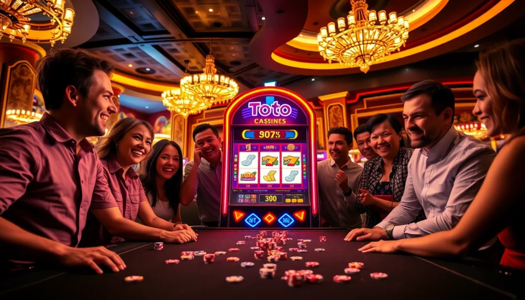 Rasakan sensasi bermain mesin Toto Slot dalam suasana kasino yang hidup.