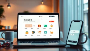 현대적인 디지털 인터페이스에서 상품권소액결제를 선보이는 선물카드 옵션.