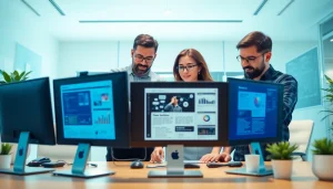 Professional website design team working on SEO strategies at công ty thiết kế website.