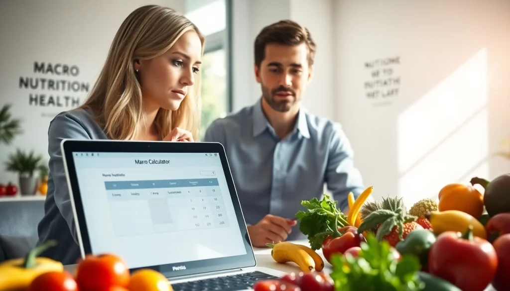 Calculate your daily macros using an advanced macro calculator displayed on a laptop.