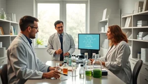 Researchers discussing cannabinoid effects on health, highlighting win55 studies.