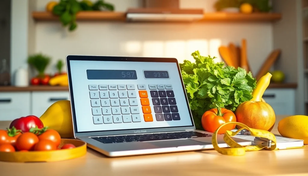 Calculate your macros with a personalized macro calculator setup featuring healthy foods.