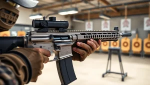 Showcase of AR 15 binary trigger highlighting its features during shooting practice.