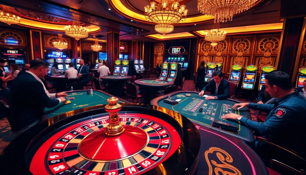 Experience the thrill of F8BET at a luxurious casino, showcasing excitement and professional gaming.