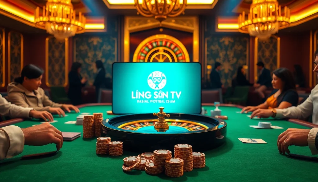 Experience the thrill of lương sơn tv with an elegant casino scene featuring poker chips and cards.