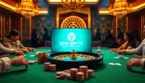 Experience the thrill of lương sơn tv with an elegant casino scene featuring poker chips and cards.
