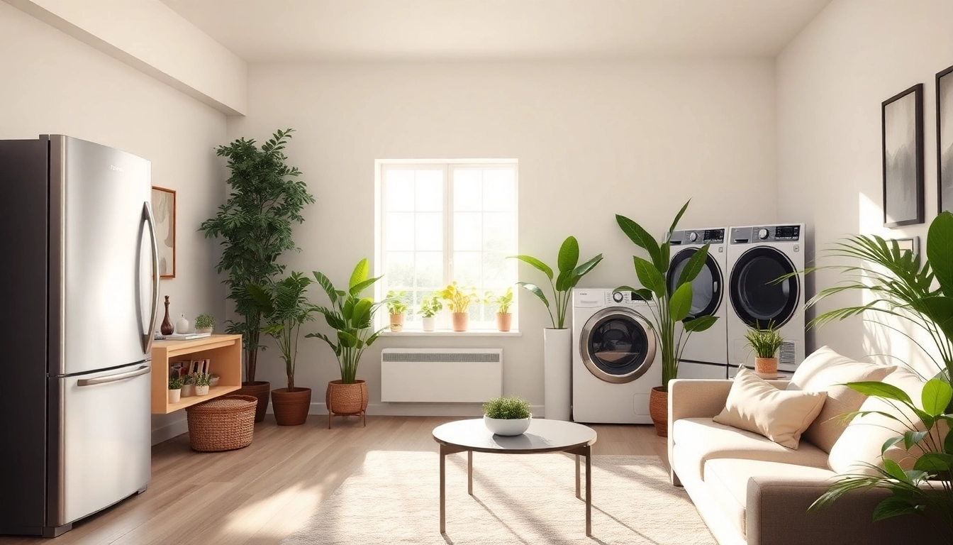 Enhance home systems and appliance protection with modern appliances in a stylish living room.