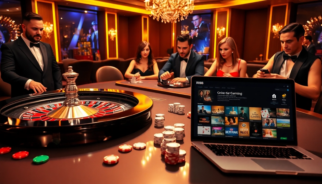 Experience the excitement of RR88 with chips, cards, and a vibrant casino atmosphere.