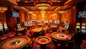 Experience the thrilling atmosphere of XX88 Casino with vibrant tables and cutting-edge gaming technology.