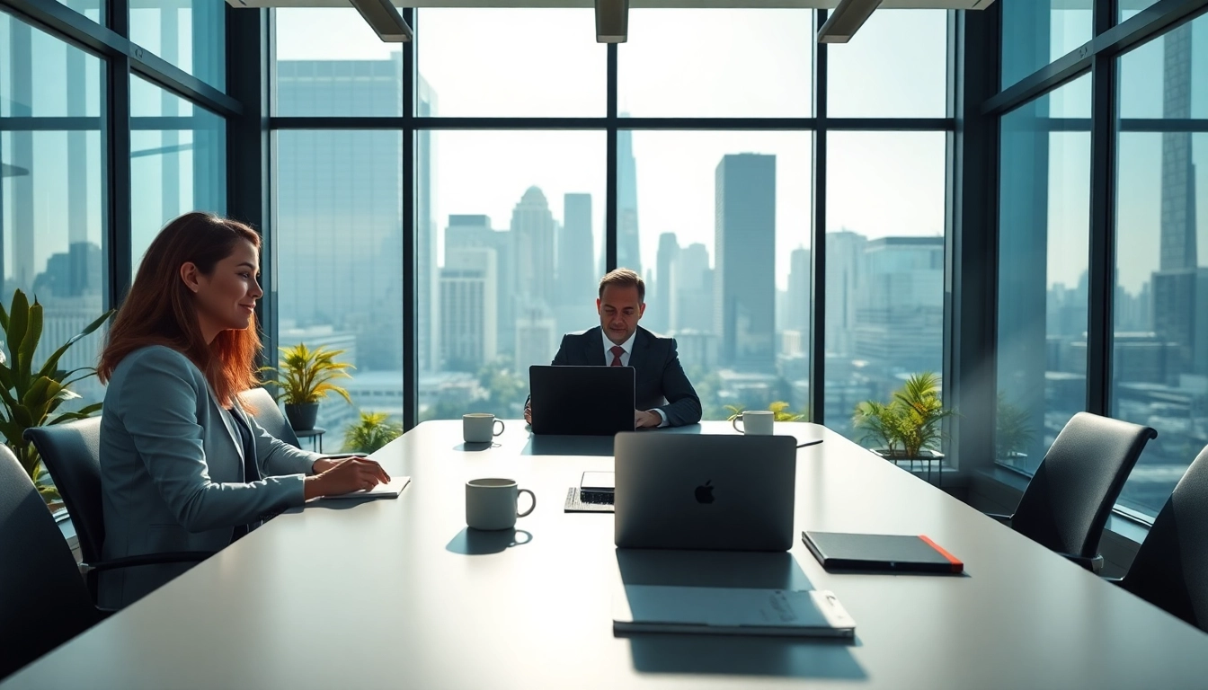 Engaging business coach los Angeles guiding clients in a modern office environment.