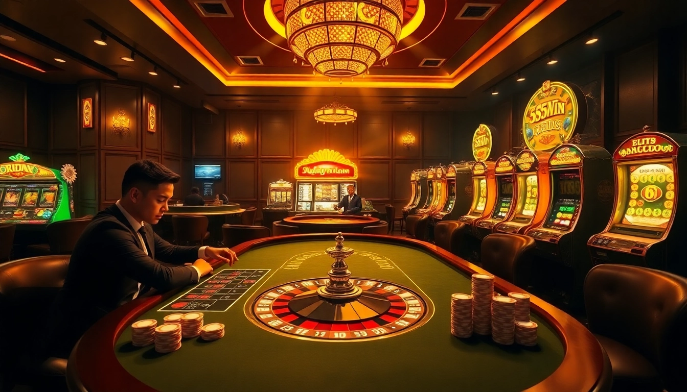 Experience the thrill of 555win com with vibrant casino gaming featuring poker and slot machines.