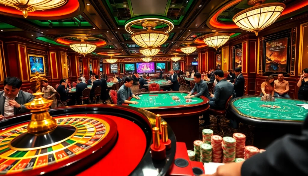 Experience the thrill of high-stakes gaming at rikvip with vibrant casino tables and exciting action.