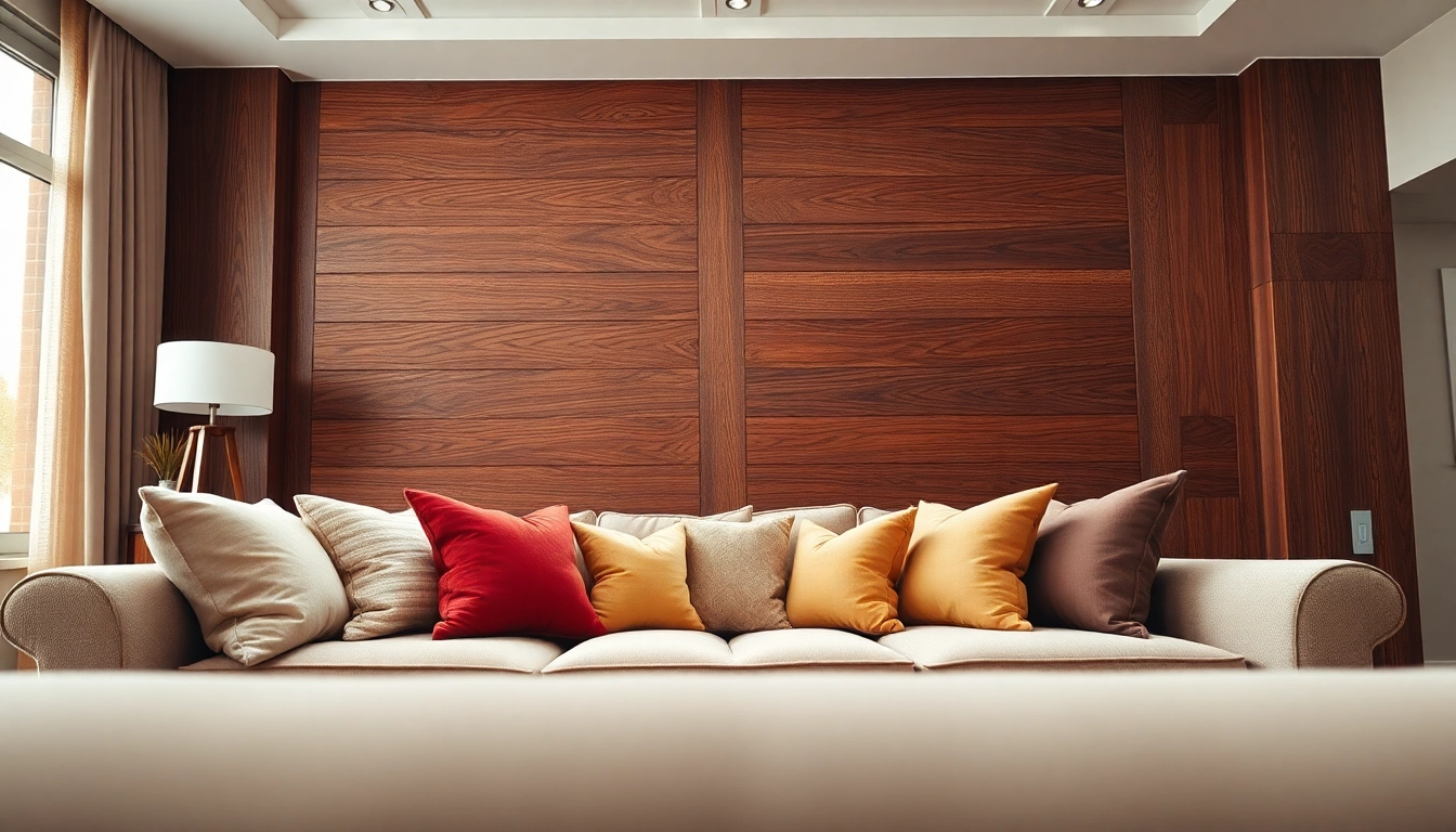 Enhance your interior with a wood panel decor wall that adds warmth and style to any space.