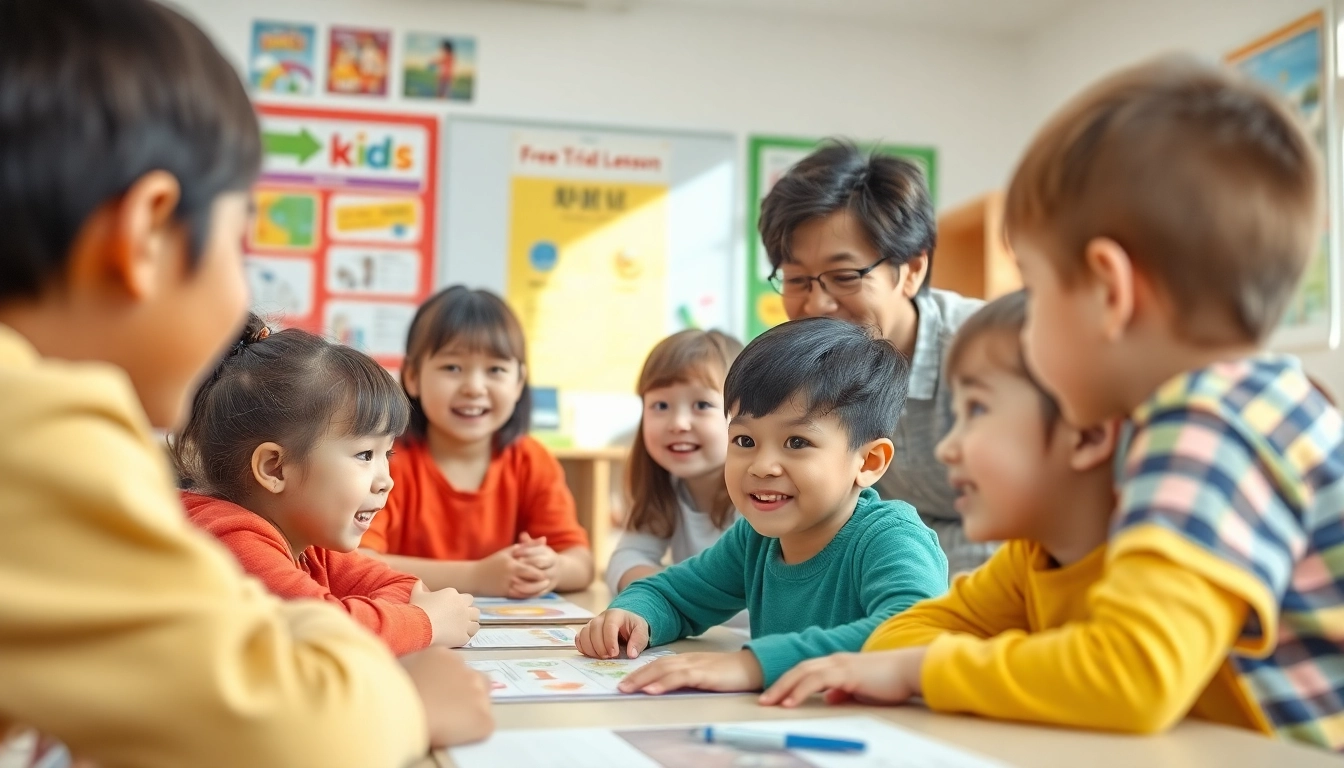 カラフルな教室で英語を学ぶ多様な子どもたちとともに行われる、魅力的なベルリッツキッズの体験レッスン。