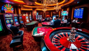 Experience the thrill of gambling with high-stakes play at https://vaoluoitv.it.com, showcasing a vibrant casino atmosphere.