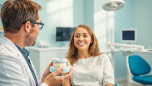 Oh my teeth 口コミ showcased in a modern dental clinic with a friendly dentist.