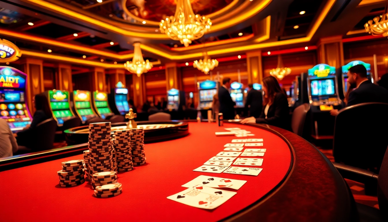 Players enjoying poker and roulette at the luxurious casino scene https://rr88.navy/ showcasing excitement.