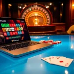 Engage in רמיקוב אונליין gameplay, featuring colorful tiles and an elegant digital setup.