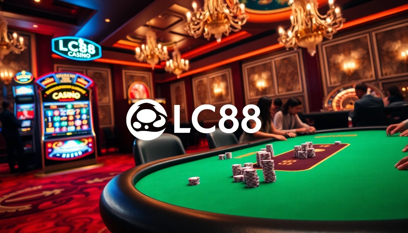 Experience the excitement of LC88 Casino with vibrant poker and table games in a luxurious setting.