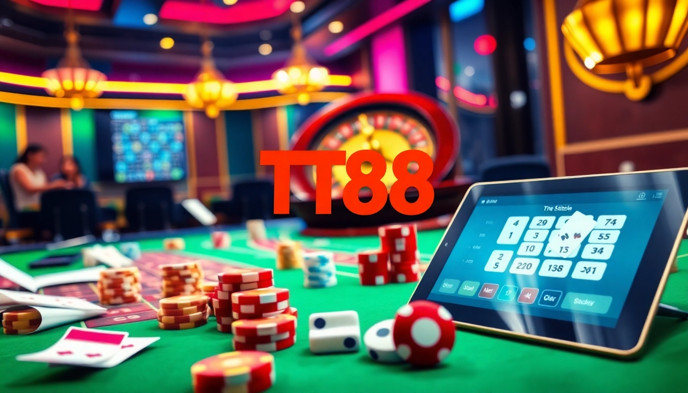 Experience the thrill of winning at TT88 with vibrant casino games and luxury poker tables.