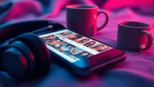 スマートフォンの魅力的なビュー。Instagram 上の インスタ エロ垢 を芸術的なプロフィールとともに表示し、カジュアルな閲覧体験を喚起します。