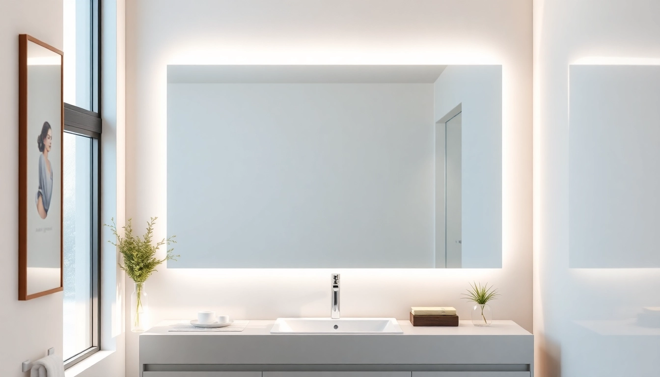 Illuminate your space with a sleek bathroom mirror with led light, enhancing modern decor.