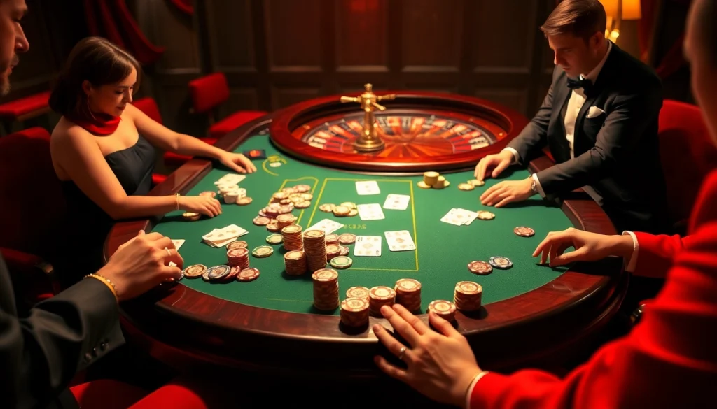 Daga-themed vibrant poker table scene showcasing high-stakes gameplay with colorful chips and cards.