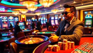 Experience the thrill of winning big at VMAX Game casino with vibrant tables and eager players.