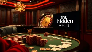 The hidden wiki displays a thrilling poker game at a luxurious casino with vibrant colors and high-stakes excitement.