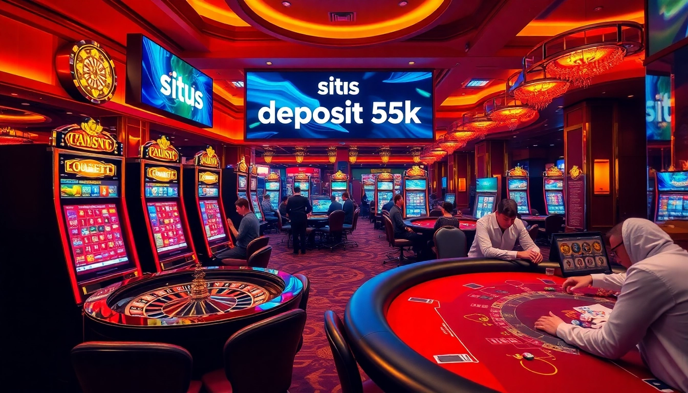 Players enjoying games at a luxurious casino emphasizing situs deposit 5k for easy betting.