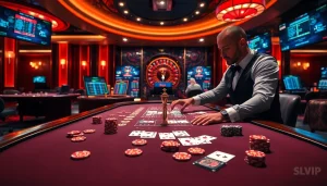 Experience the thrill of gambling at SLVIP with engaging poker tables and vibrant games.