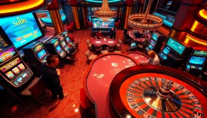 Experience the thrill of SODO casino gaming with vibrant tables and eager players.