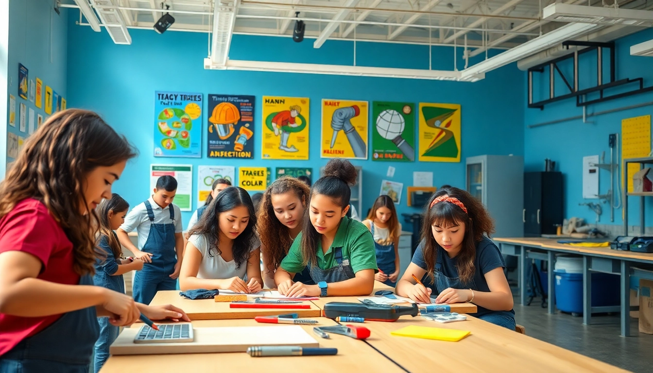 Students learning in trade schools oahu, showcasing hands-on training in a vibrant classroom.