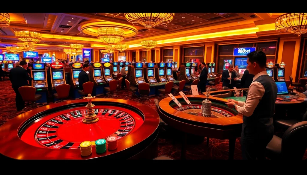 Experience excitement at 388bet’s casino scene with vibrant roulette and engaging players.