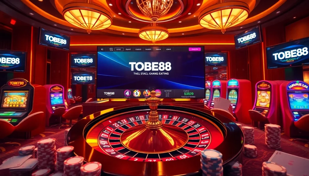 Engaging scene showcasing the trang chủ tobet88 with exciting gaming elements and players in action.