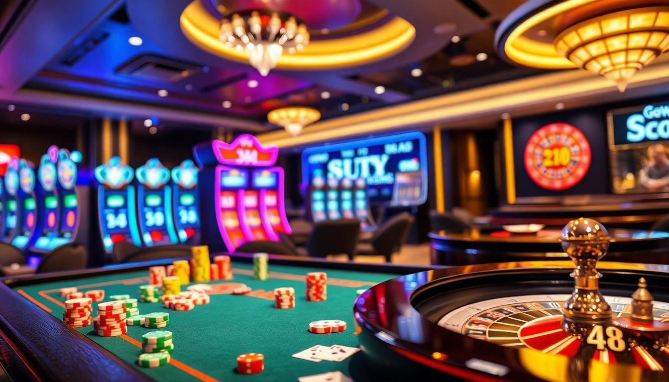 Experience the excitement at nhà cái rr88 with vibrant casino action featuring poker chips and roulette.