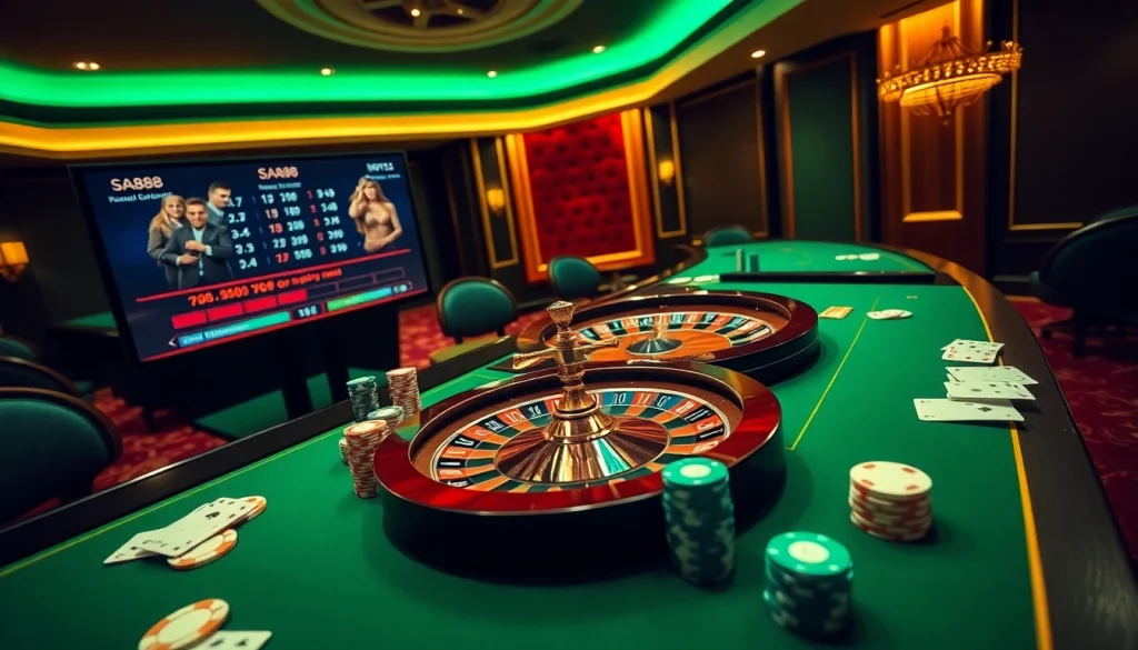 Experience thrilling online gambling at sa88 with vibrant casino tables and exciting games.