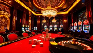 Experience high-stakes excitement with players at a casino table on https://kkwin.life/ in a vibrant, luxurious setting.