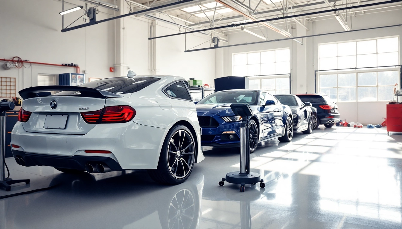 Car detailing near me with professional setup highlighting quality and cleanliness.