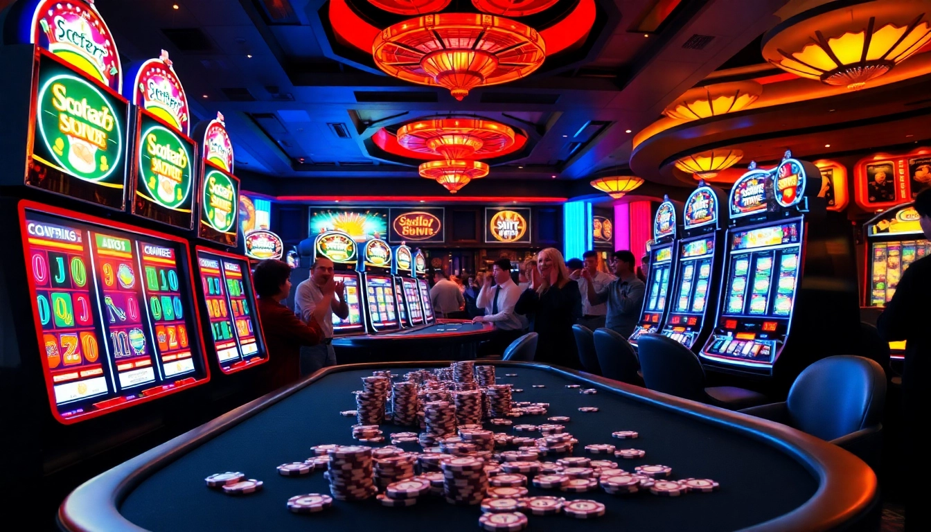 Spin the slot scatter hitam machines at a lively casino environment filled with excitement.